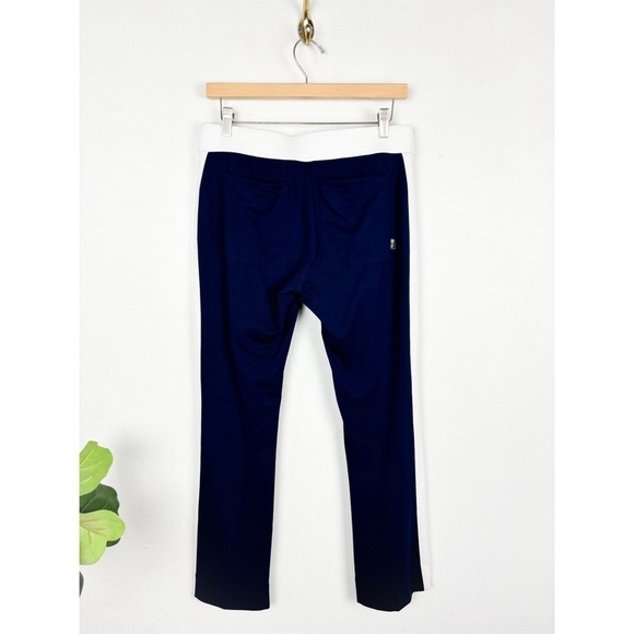 Belyn Key Navy Blue Side Stripe Knit Track Pants Sz S - Picture 3 of 9